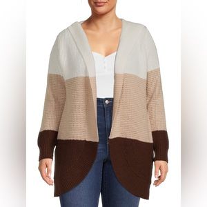 NO BOUNDARIES - Women's Hooded Cardigan/Fit Relaxed/ Size M 7-8 / 2 Pockets